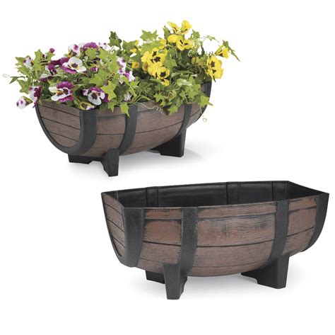 Half Barrel Planters Set Of 2 Solutions For Home Yard Garden And Auto