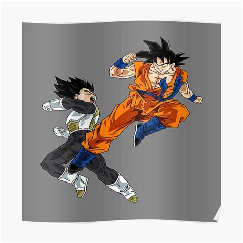 Dragon Ball Z Super Saiyan Warrior Son Goku Vs Vegeta Poster By