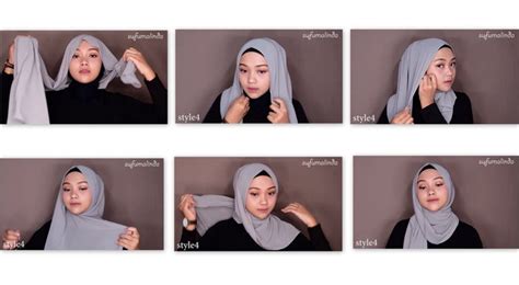 Cara Memakai Hijab Pashmina Dengan 5 Model Cuma Pakai Satu Jarum