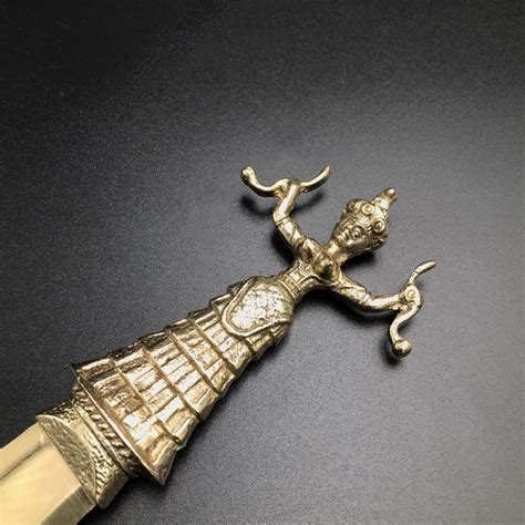 Minoan Snake Goddess Athame 11 Inches Long With Bronze Handle And