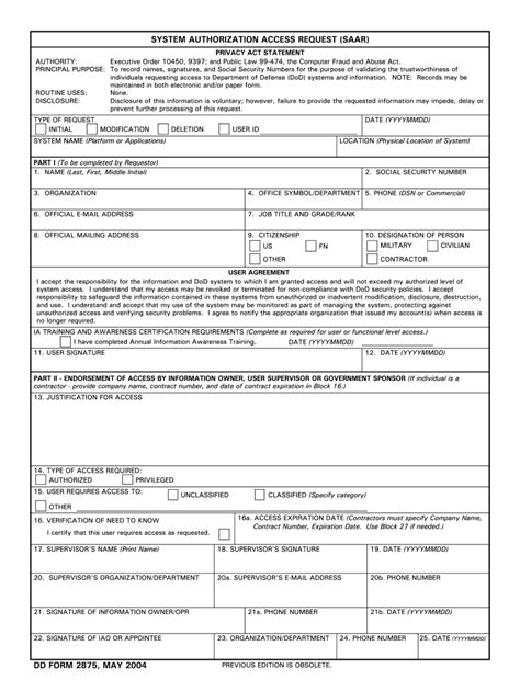 Dd Form 2875 2004 Fill Out And Sign Online Dochub