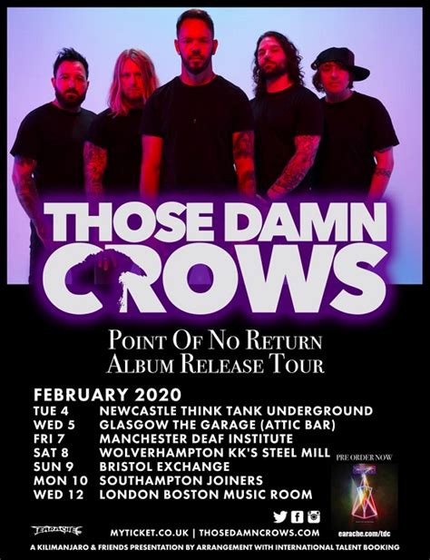 Tour News Those Damn Crows Confirm February Dates Ber R Ck