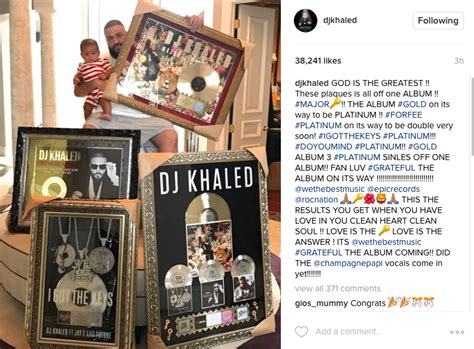 Dj Khaled And Asahd Show Off Their Platinum Plaques This The Results