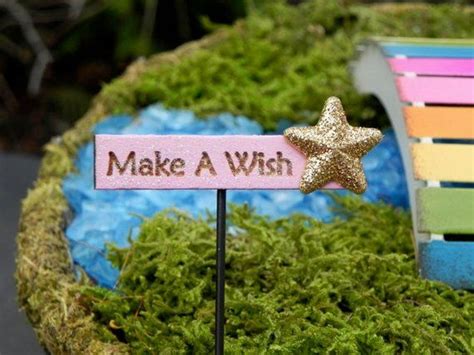 Miniature Fairy Garden Sign Make A Wish Fairy Garden Etsy Fairy