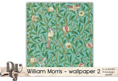 William Morris 2 Digital Paper Pack Art Nouveau Scrapbooking Etsy