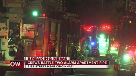 Crews Battle Two Alarm Apartment Fire Youtube