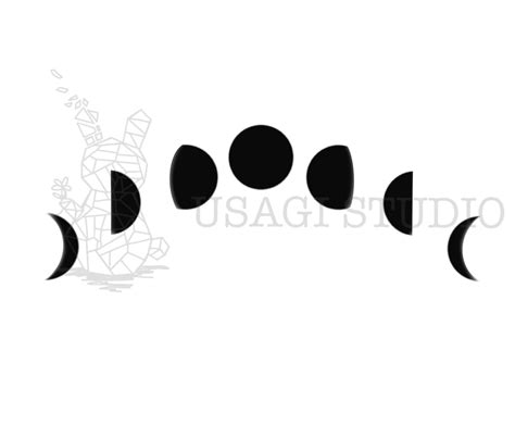 Moon Phases Silhouette SVG PNG File For Cricut Stencil Instant