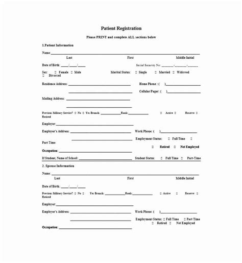 New Patient Form Template Unique 44 New Patient Registration Form