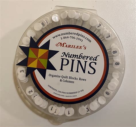 Indispensable Numbered Pins For Piecing Quilt Blocks