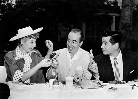 Lucille Ball Vincent Minnelli And Desi Arnaz Having Lunch On The Set