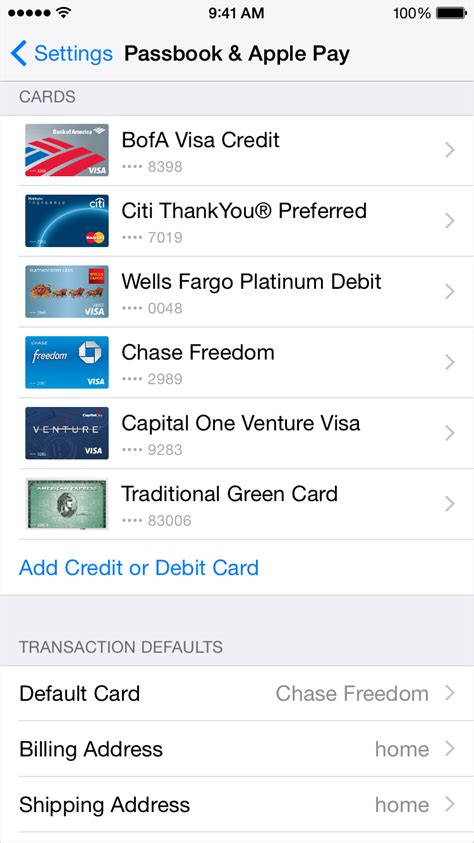 Most iphone users setup apple pay once with a single card, but you can add multiple credit cards and debit cards to the iphone for use with apple pay if desired. HOW TO: Add/Remove Credit Cards from Apple Pay?