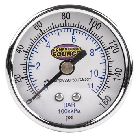 Quality 0 160 Psi Air Pressure Gauge 14 Npt Center Back Mount Cbm 2