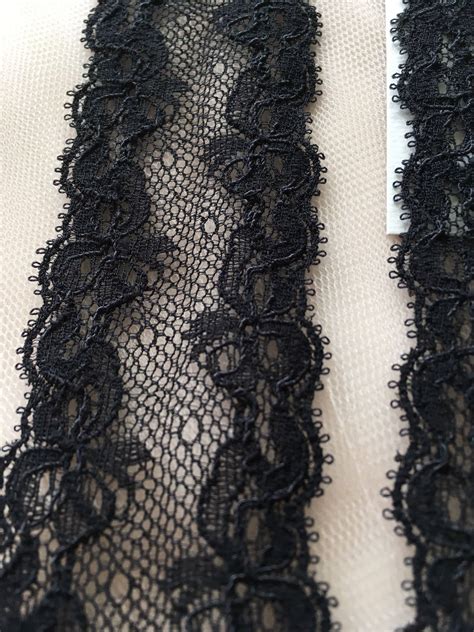 Black Elastic Lace Trim Lace Trim Lace Fabric From