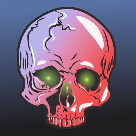 Artistic Skull With Green Eyes Forum Avatar Profile
