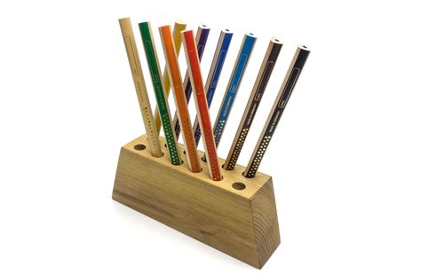 Pencil Holder Wood Pen Tray Brush Tray Pen Holder For 12 Pens Etsy