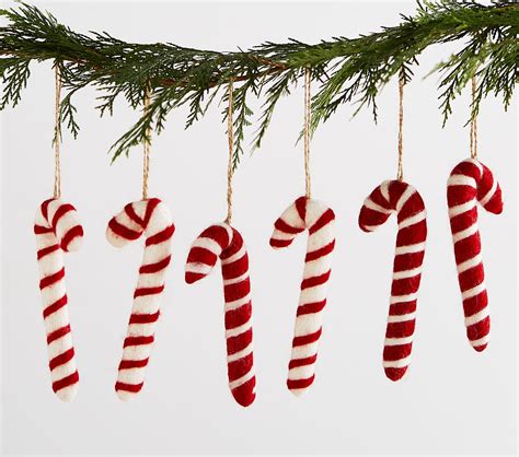 Candy Cane Felted Wool Ornaments