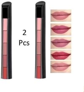 Lanovy 5 In 1 Forever Enrich Creamy Matte Lipstick The Nude Pack Of 2