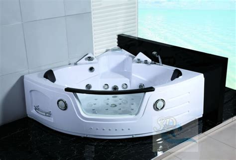 2 person luxury massage hydrotherapy recessed corner bathtub tub whirlpool, with foot step, bluetooth, remote control, inline water heater, and 16 total jets. 2 Person Jacuzzi Whirlpool Massage Hydrotherapy Bathtub ...