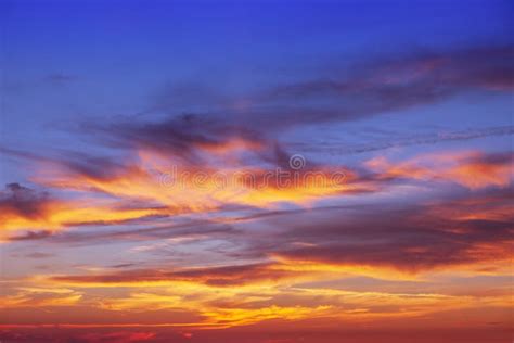 Beautiful Sky Over The Sea With Cirrus Clouds Horizon Line Stock Image