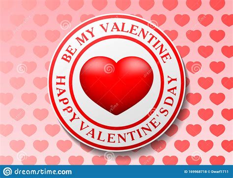 Be My Valentine And Happy Valentines Day Text Around Red Heart In Ring