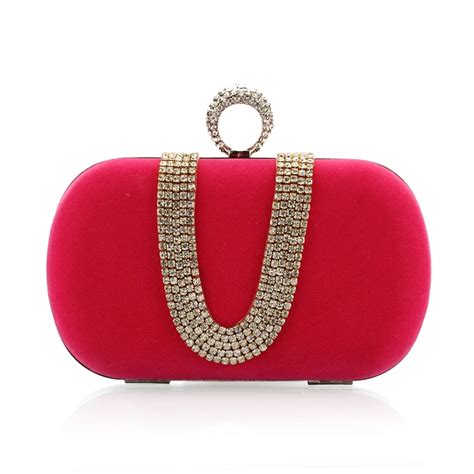 Velour Evening Bags Oval Shape With Diamonds Chains 2017 Fashion Women