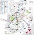 Map of Madrid subway, underground & tube (metro): stations & lines