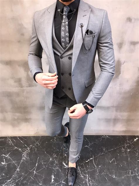 newark light gray slim fit suit bespoke daily