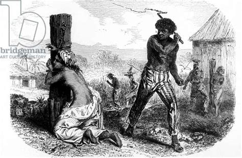 Slaves Punishment Man Whipping A Woman Tied To A Post Africa 1856