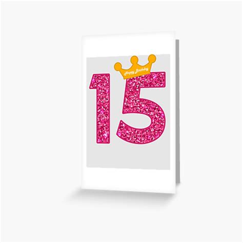 Happy Birthday Art Girls 15th Party 15 Years Old Bday Greeting Card