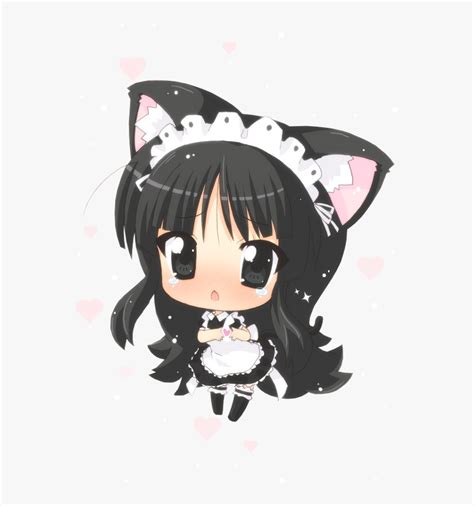 A Little Maid Neko For Today Chibi Neko Anime Kawaii Hd Png Download