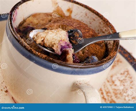 Blueberry Microwave Muffin In Mug Stock Photo Image Of Breakfast
