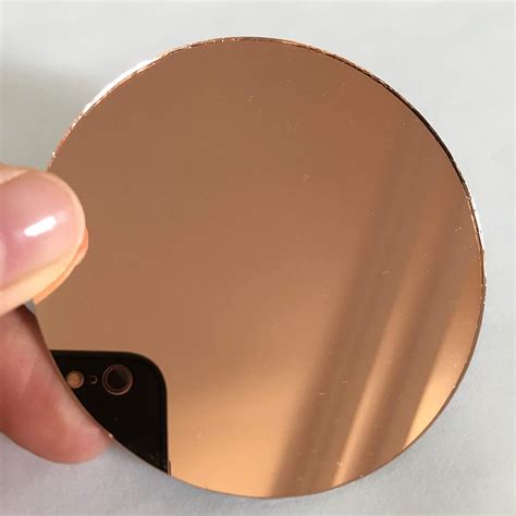 Round Mirror Tiles Rose Gold Coated Craft Mirrors 20 Pieces Etsy