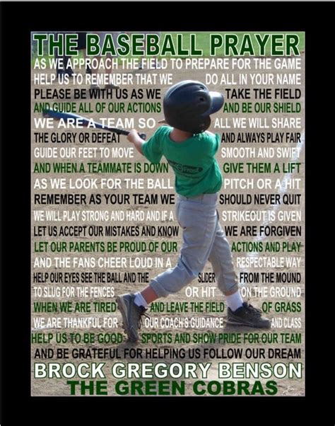 The Baseball Prayer Personalized With Photo Baseball Prayer