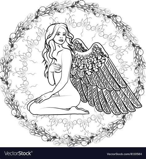 Naked Girl Angel With Wings Royalty Free Vector Image
