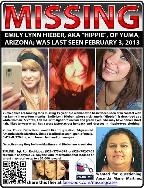yuma arizona yuma police are looking for 19 year old emily lynn hieber who hasn t been seen