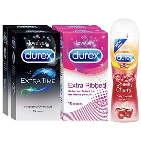 Durex Pleasure Packs Condoms 10 Count Pack Of 2 Extra Time Condoms 10 Count Pack Of 2