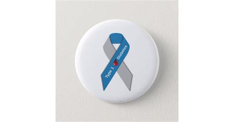 Type 1 Diabetes Awareness Ribbon 6 Cm Round Badge Zazzle