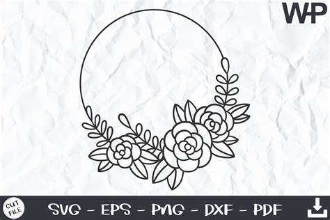 Floral Wreath Svg Roses Graphic By Wanchana365 · Creative Fabrica