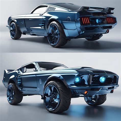 Futuristic Mustang Car Atv By Lord Elboron Art Ai Generated Artwork