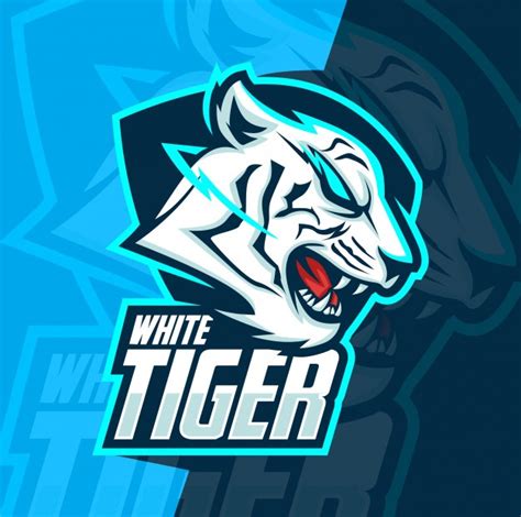 Premium Vector White Tiger Mascot Esport Logo Design Logo Design