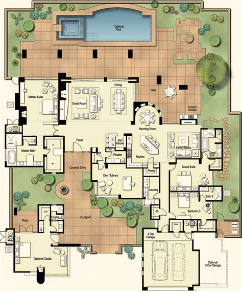 I plan to have a home in mx so i have been collecting great ideas. Tucson Custom Home - Hacienda Floor Plan | Hometalk