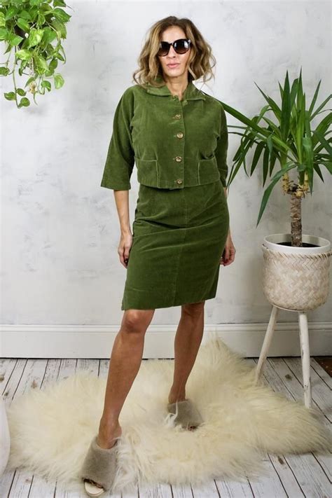 Our corduroy has a plush ribbed texture that's super smooth to touch. Vintage Moss Green Corduroy Set