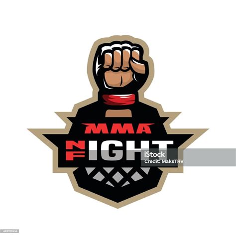 Night Fight Mixed Martial Arts Sport Icon Stock Illustration Download
