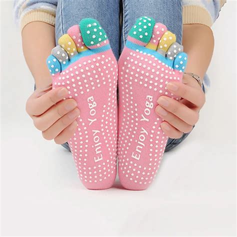 Five Fingers Cotton Toes Socks Non Slip Peep Toe Anti Slip Pilates