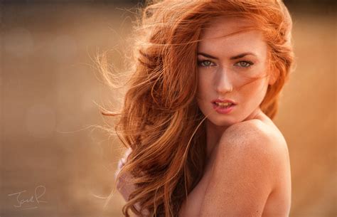 Wallpaper Face Women Redhead Long Hair Looking At Viewer Singer Jack Russell Skin Head