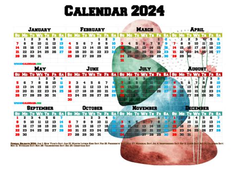 Aug 01, 2021 · all the times in the january 2021 calendar may differ when you eg live east or west in the united states. Free Printable 2024 Calendar with Holidays PDF (Premium Template 27472) in 2021 | Holiday fonts ...
