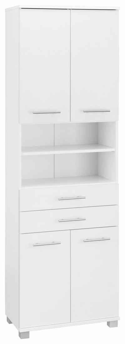 Neben der kosmetik und pflege, die wir alltäglich für unser outfit brauchen, bedarf es platz im bad: Hochschrank Bad Holz 55 Breit - Badezimmer Badmobel Set ...