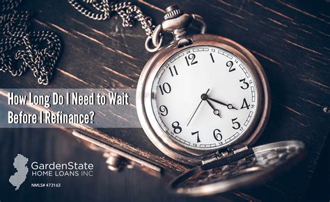 However, loans with a smaller down payment keep pmi for the life of the loan or until you refinance. How Long Do I Need To Wait Before I Refinance? - Garden State Home Loans
