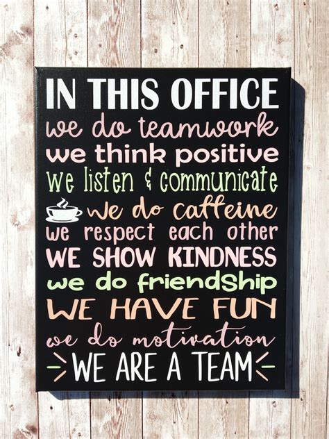 Teamwork is the ability to work together toward a common vision, the ability to direct individual accomplishments toward organizational objectives. In This Office We Do Teamwork Motivational Quotes Painted ...