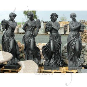 Black Marble Life Size Greek Nude Fairy Four Season Goddess Classical